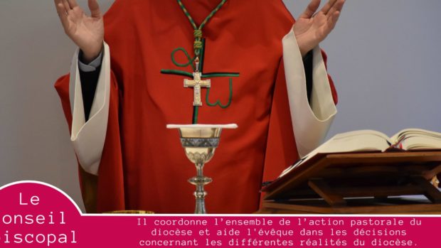 Conseil épiscopal : Il coordonne l’ensemble de l’action pastorale du diocèse et aide l'évêque dans les décisions concernant les différentes réalités du diocèse.