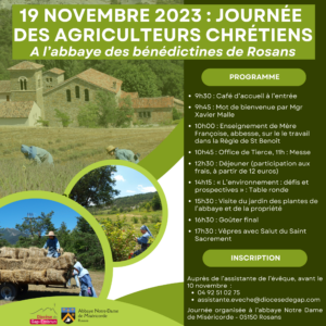 Journée des Agriculteurs Chrétiens - 19 novembre 2023 - Abbaye de Rosans